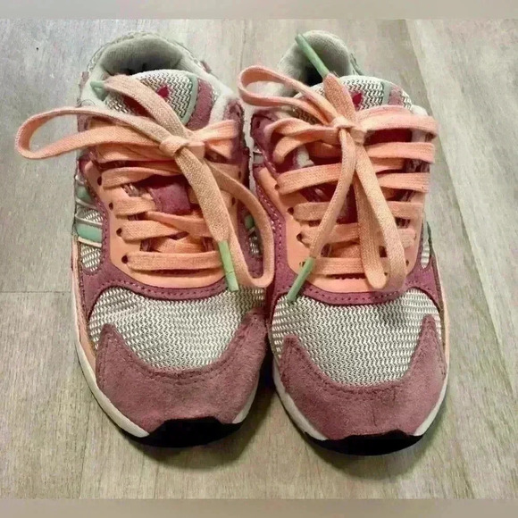 Adidas ZX Flux Kids Sneakers Size 11K Pink Mint Green Mesh Lace Up Athletic - Picture 1 of 7